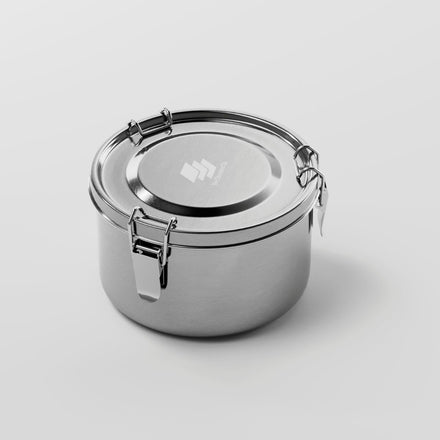 Round 1200 ml stainless steel food container with lid