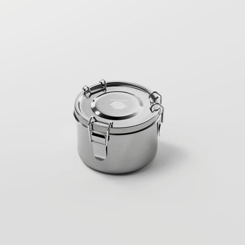 Round 480 ml stainless steel food container with lid