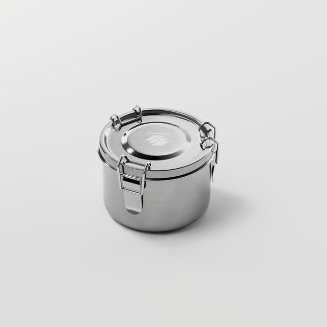 Round 400 ml stainless steel food container with lid